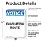 Signmission Evacuation Route, 18 in W x Rectangle, Vinyl Decal OS-2PACK-NS-D-1824-V-12194 - alternate 4